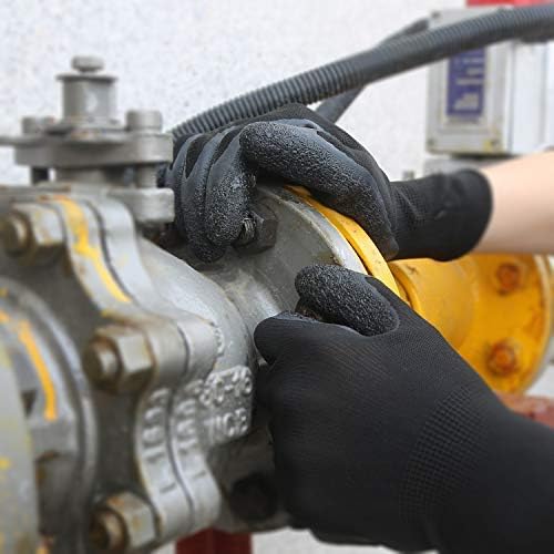 Evridwear Crinkle Latex Rubber Hand Coated Safety Work Gloves for Men Women General Multi Use Construction Warehouse Gardening Assembly Landscaping (XL-Size) 120 Pairs Pack-VerdiqueGarden