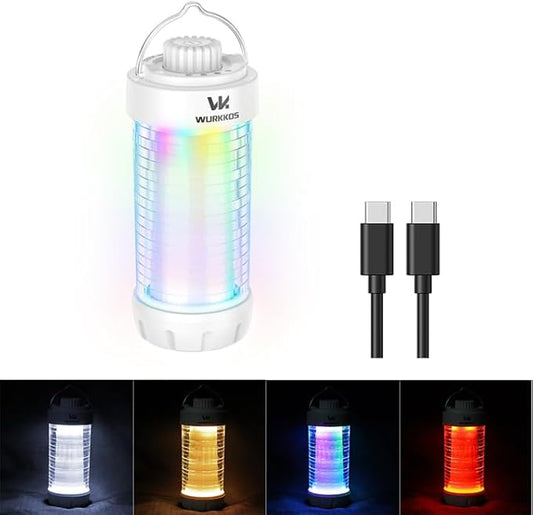 Wurkkos CL01 Camping Lantern Rechargeable, 550LM Waterproof Tent Light with Magnet Base, Up to 300H Runtime,Portable Lantern Flashlight with RGB light,Emergency Camp Light for Hurricane,Hiking,Camping-VerdiqueGarden