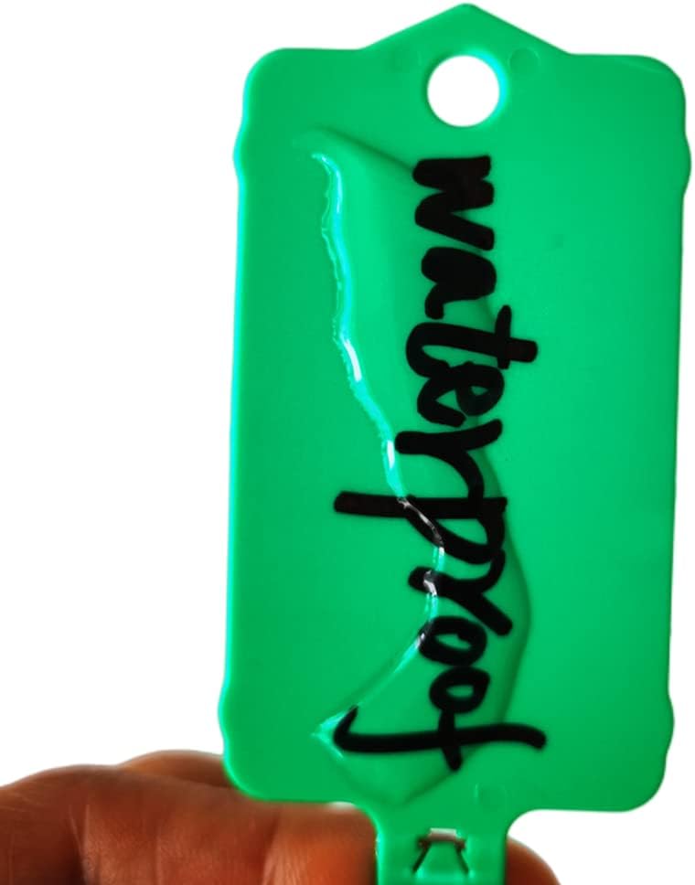 100pcs Reusable Blank Plastic Tags Ties Key Tags 1.45"*2.48" Serrated Tension Sealing Strap with Large Label Plastic Tie Mark Label Waterproof Hang Sign Write on Tag (Green, 100pcs)-VerdiqueGarden