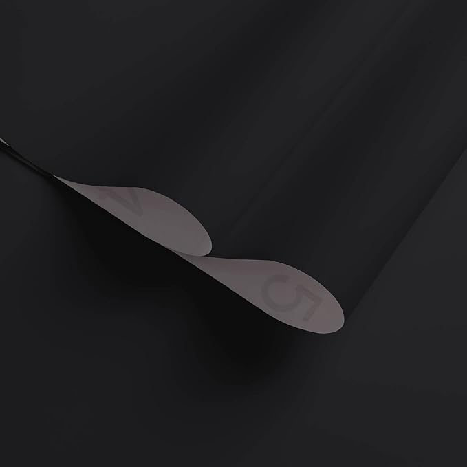Dimoon 118''x23.6'' Black Skin Peel and Stick Wallpaper Contact Paper Modern Self Adhesive Wall Paper Removable Renter Friendly Textured Solid Color Cabinet Vinyl Roll (118''x23.6'',Black Skin)-VerdiqueGarden