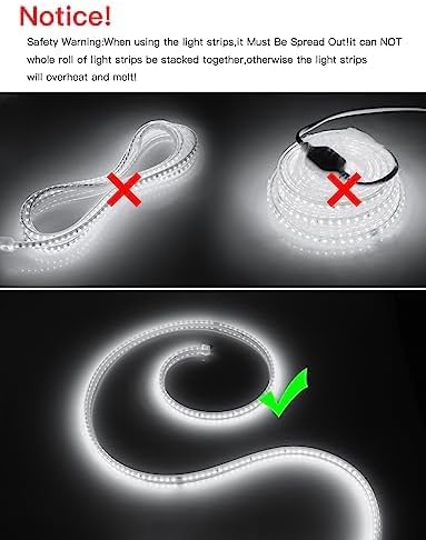 Outdoor LED Strip Lights,120LEDs/m Waterproof 32.8FT/10M LED Light Strip 6500K White Flexible LED Rope Lights for Garden Patio Cabinet Bedroom Indoor Outdoor Decoration(32.8FT, White)-VerdiqueGarden