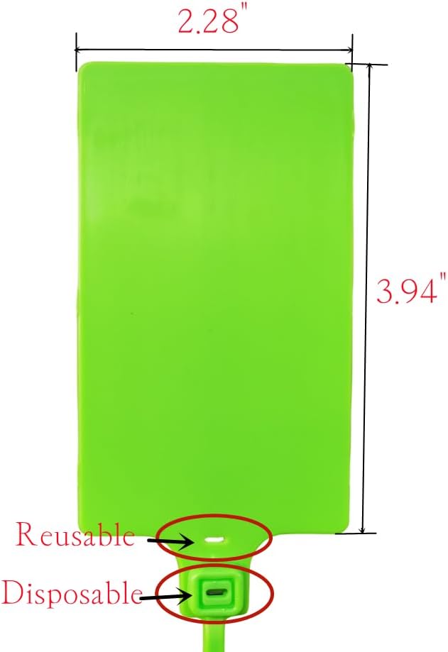 Plastic Seals Shipping Tags Logistics Use Big Sign Tie Large Label Tie, 255mm Total Length, Package of 100pcs (Fluorescent green)-VerdiqueGarden