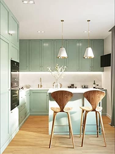 Dimoon 118''x23.6'' Green Peel and Stick Wallpaper Contact Paper Modern Self Adhesive Wall Paper Removable Renter Friendly Textured Solid Color Shelf Cabinet Vinyl Roll (118''x23.6'',Light Green)-VerdiqueGarden