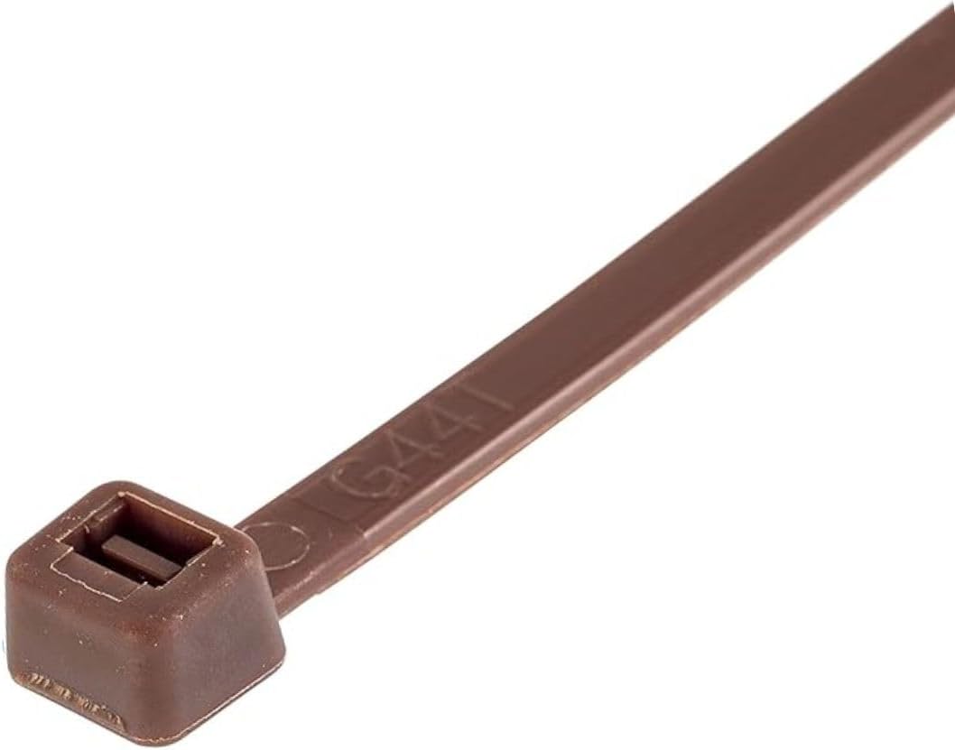 GTSE 8 Inch Brown Zip Ties, 100 Pack, 18lb Strength, UV Resistant Strong Nylon Cable Ties, Self-Locking 8" Tie Wraps-VerdiqueGarden