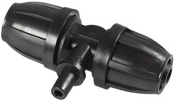 10PCS 5/16 Inch Irrigation Fittings For (5/16" ID X0.43-0.47" OD) Tubing- 1/4 inch Irrigation Tubing, Anti-Drop Locked Barbed Reducing Tee For Drip Hose (BLACK)-VerdiqueGarden