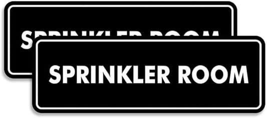 Signs ByLITA Standard Sprinkler Room Sign (Black) - Large 2 Pack-VerdiqueGarden