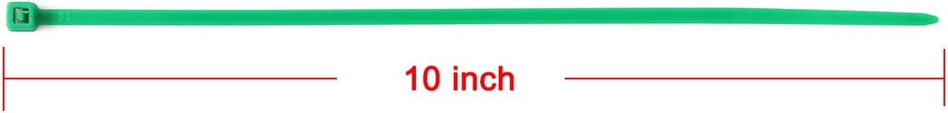 10 Inch Green Nylon Garden Zip Ties, 100 Pcs-VerdiqueGarden