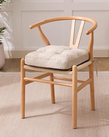 Chair Cushions, Memory Foam Dining Chair Cushions, Tufted Indoor Chair Pads, Set of 4, 16.5' x 16.5' x 3.5', Beige-VerdiqueGarden