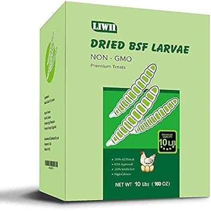 10LB Dried Black Soldier Fly Larvae, 86X Calcium Than Dried Mealworms, High Protein Non-GMO Organic Chicken Feed-VerdiqueGarden