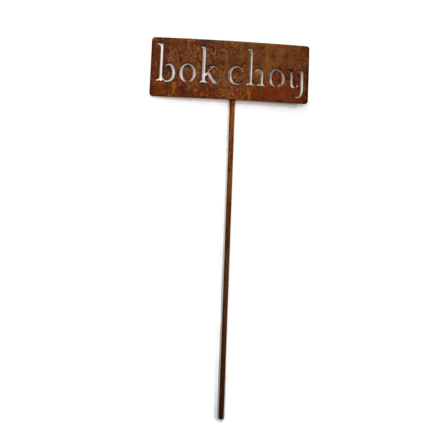 Classic Metal Garden Markers 19 Inches Tall (bok choy, Naturally Rusted)-VerdiqueGarden