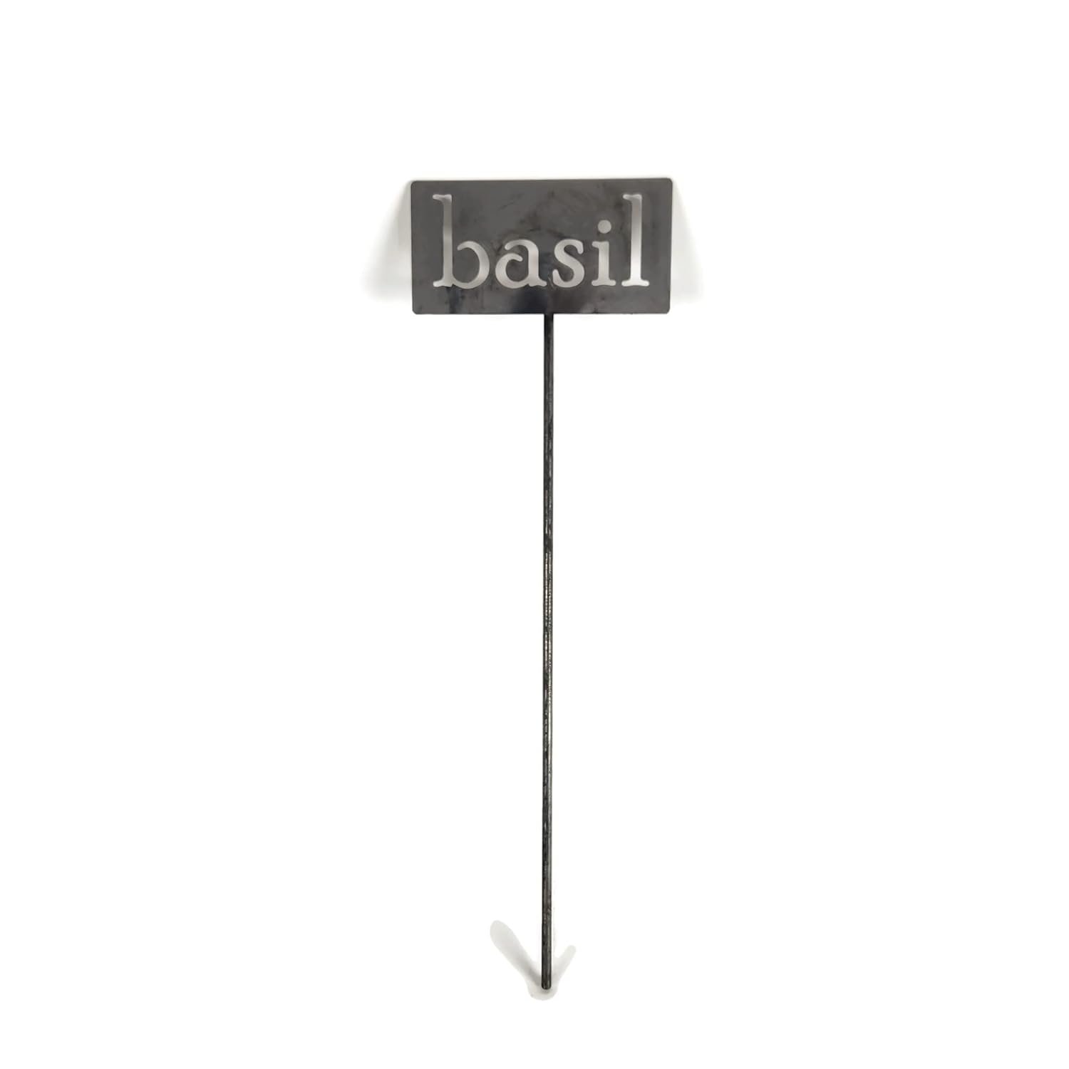 Classic Metal Garden Markers 19 Inches Tall (basil, Raw, Unfinished Steel (will rust with time))-VerdiqueGarden