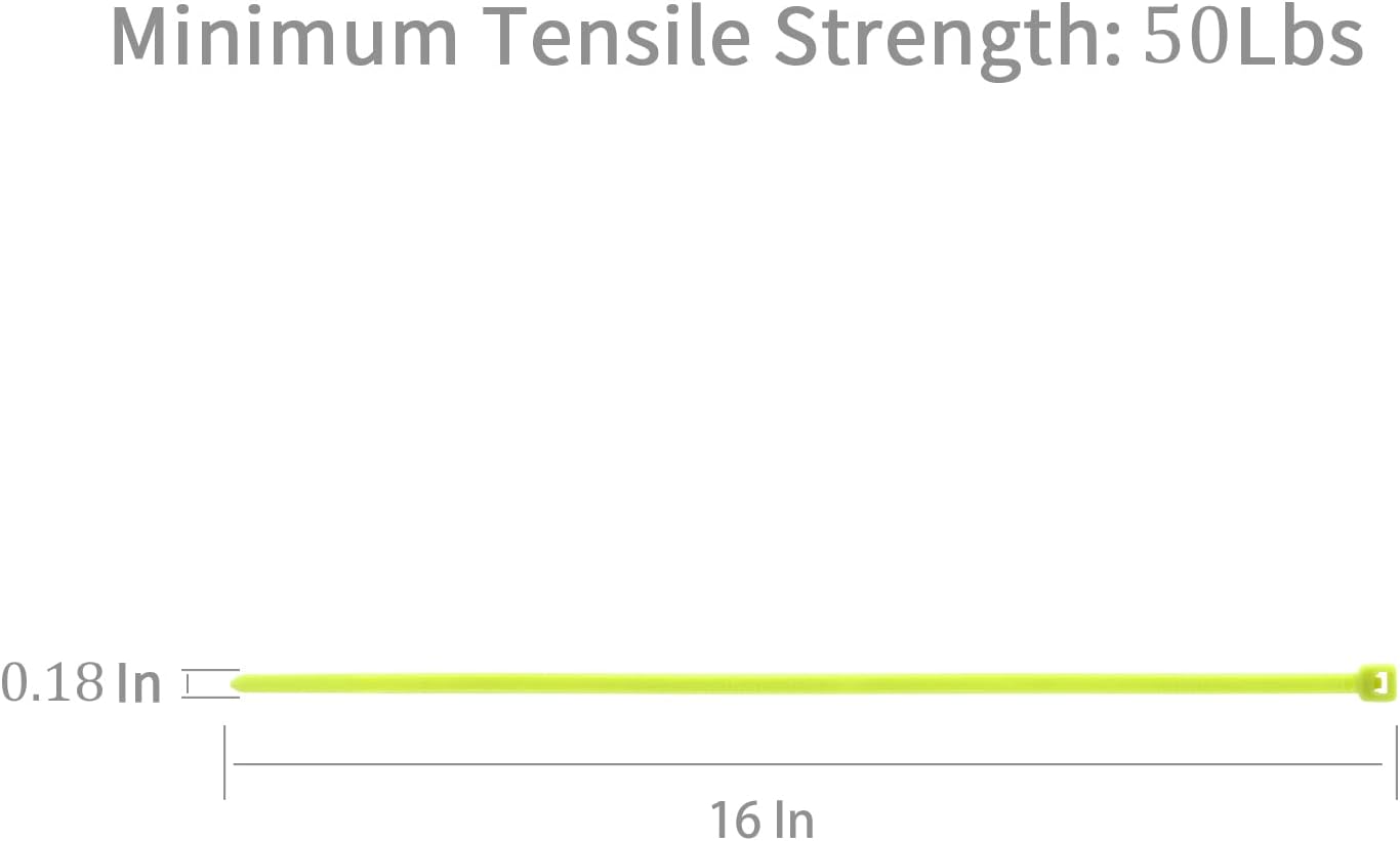 XINGO 100PCS Cable Zip Ties Heavy Duty, Premium Nylon Plastic Wire Ties with 50 Pounds Tensile Strength, Self-Locking Black Nylon Zip Ties for Indoor and Outdoor (16 inch, Apple Green)-VerdiqueGarden