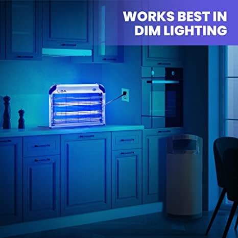 LiBa Electric Bug Zapper, Indoor Insect Killer - (2) Extra Replacement Bulbs - Fly, Mosquito Killer and Repellent - Lightweight, Powerful 2800V Grid, Easy-to-Clean, with a Removable Washable Tray.-VerdiqueGarden