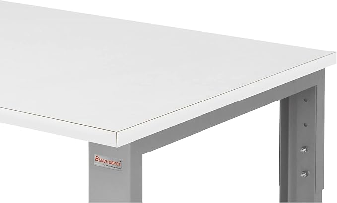 Table & Workbench: 1" Thick Laminate Top, Height Adjustable Bench - 24" D x 48" L x 30" - 36" H - by BenchPro-VerdiqueGarden