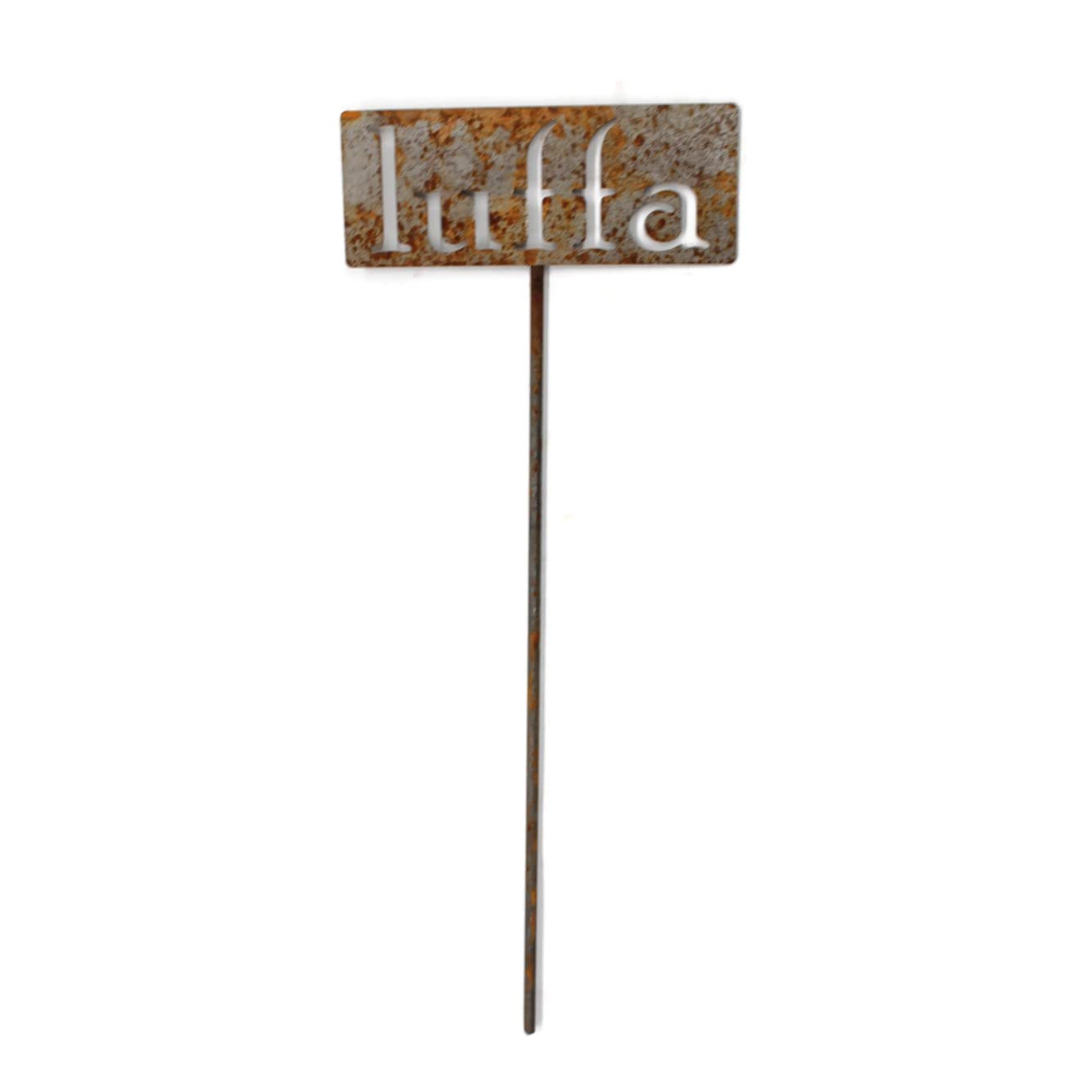Classic Metal Garden Markers 19 Inches Tall (luffa, Naturally Rusted)-VerdiqueGarden