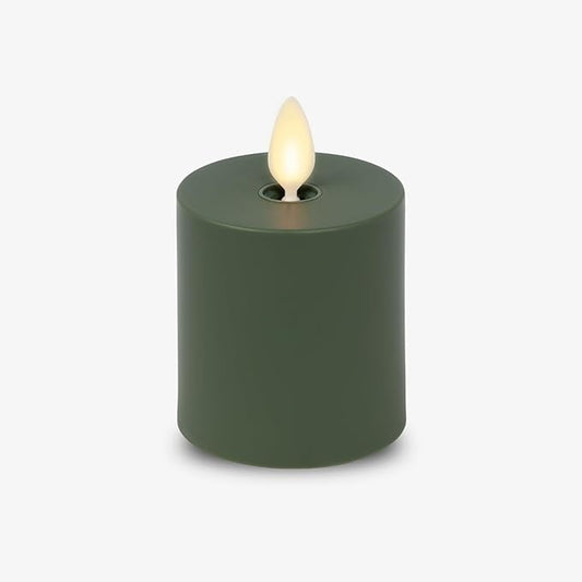 Luminara Outdoor Votive Flameless LED Candle, Baked Clay 2" x 3.2", Moving Flame Battery Operated Timer Remote Ready IPX4 Matte Plastic Finish-VerdiqueGarden
