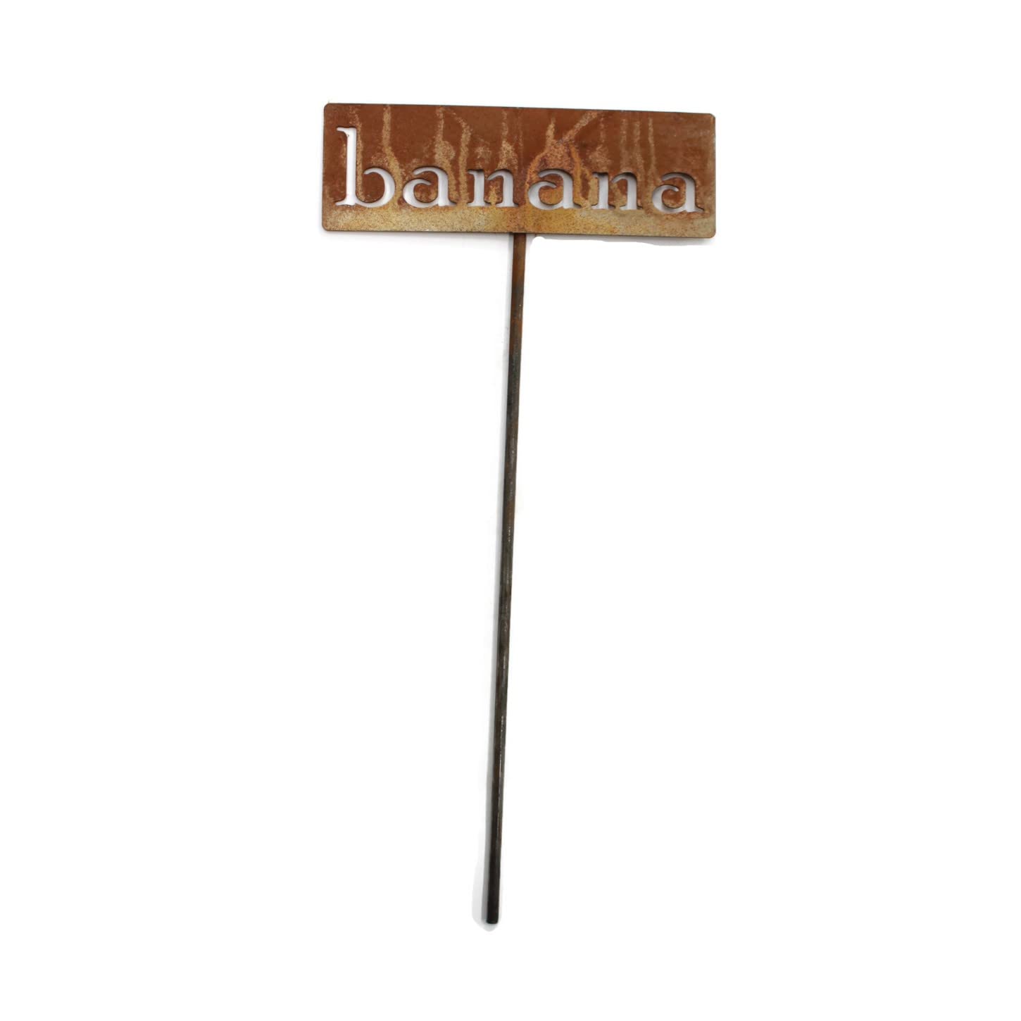 Classic Metal Garden Markers 19 Inches Tall (banana, Naturally Rusted)-VerdiqueGarden