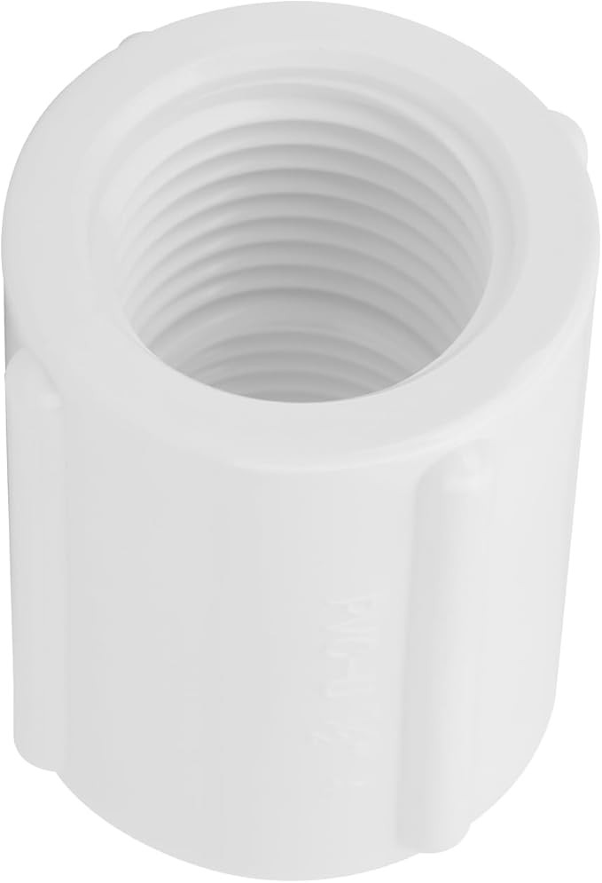 10Pack 1/2" Double Female Thread PVC Pipe Coupling Adapter Pipe Fitting Connector SCH40 1/2Inch Female to Female Threaded PVC Coupling Pipe Fitting for Sprinkler,Irrigation,Swimming Pools-VerdiqueGarden