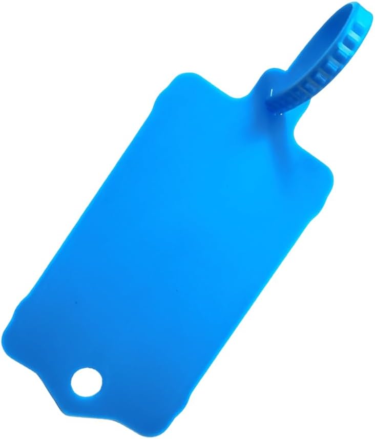 100pcs Reusable Blank Plastic Tags Ties Key Tags 1.45"*2.48" Serrated Tension Sealing Strap with Large Label Plastic Tie Mark Label Waterproof Hang Sign Write on Tag (Blue, 100pcs)-VerdiqueGarden