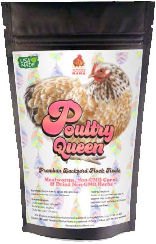 Pampered Chicken Mama Non-GMO Mealworm, Corn, Flax, & Herb Treat for Backyard Chickens, Healthy Layer Feed & Supplies for Pet Chickens Poultry Queen Treat for Hens (20 pounds)-VerdiqueGarden