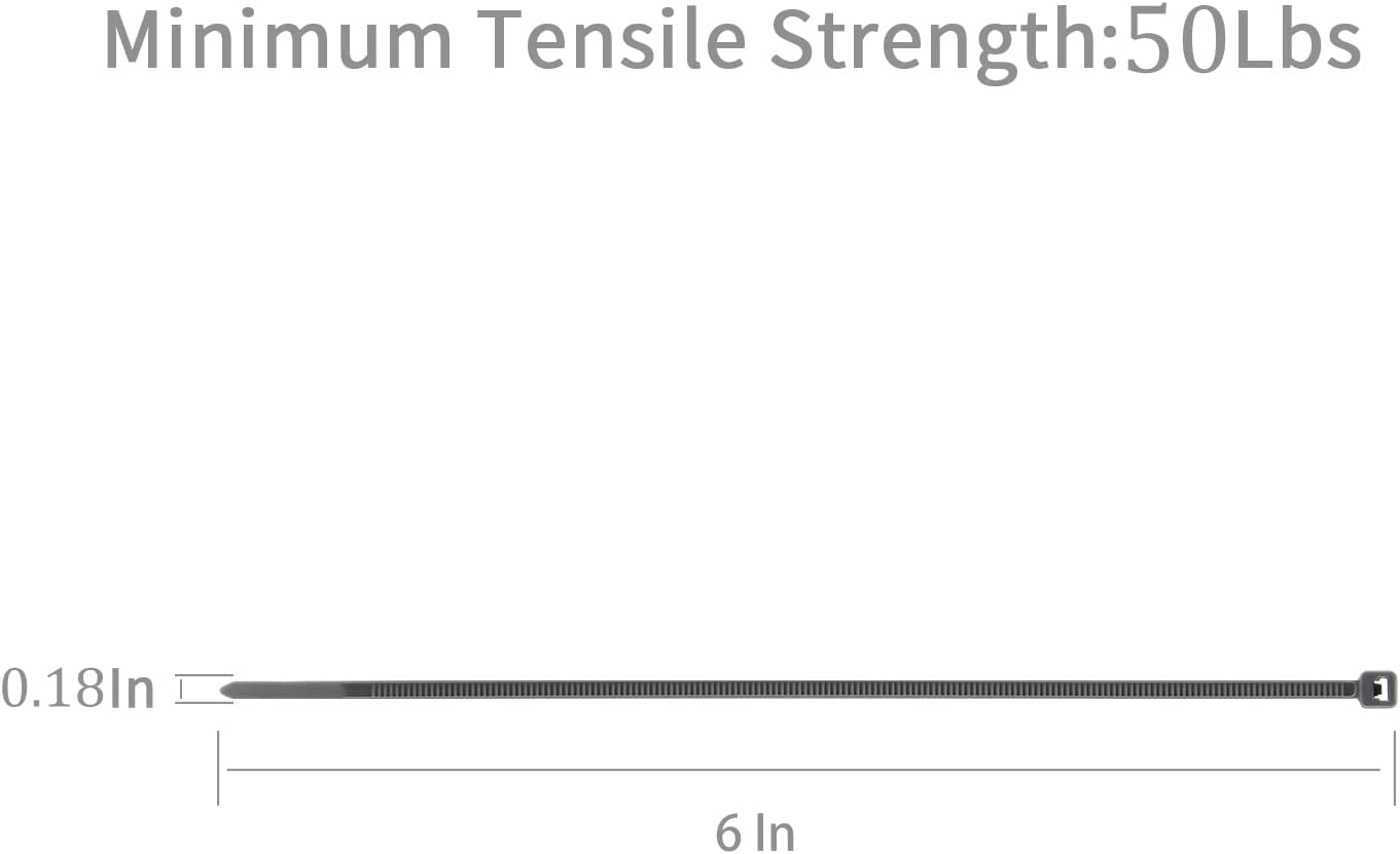 XINGO 100PCS Heavy Duty Cable Zip Ties, 6 inch, Silver, Nylon, 50 Pound Tensile Strength, Self-Locking, Indoor/Outdoor-VerdiqueGarden