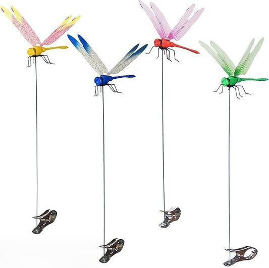 3D Fake Dragonfly Clip - Decorative Fly Repellent Clip Dragonfly Design for Home Garden Outdoor Decor & Pole Mounting-VerdiqueGarden