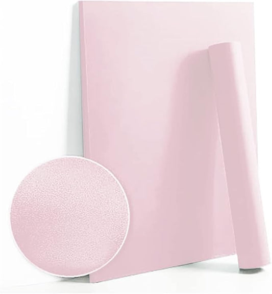 Dimoon 236''x17.7'' Pink Peel and Stick Wallpaper Contact Paper Modern Self Adhesive Wall Paper Removable Renter Friendly Textured Solid Color Shelf Cabinet Vinyl Roll (236''x17.7'',Light Pink)-VerdiqueGarden