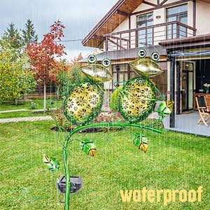 Bshine Outdoor Solar Garden Decorative Frog Lights, Waterproof LED Metal Stake Yard Art for Backyard, Path, Lawn Ornaments for Mom Gifts, Mother's Day Gifts-VerdiqueGarden