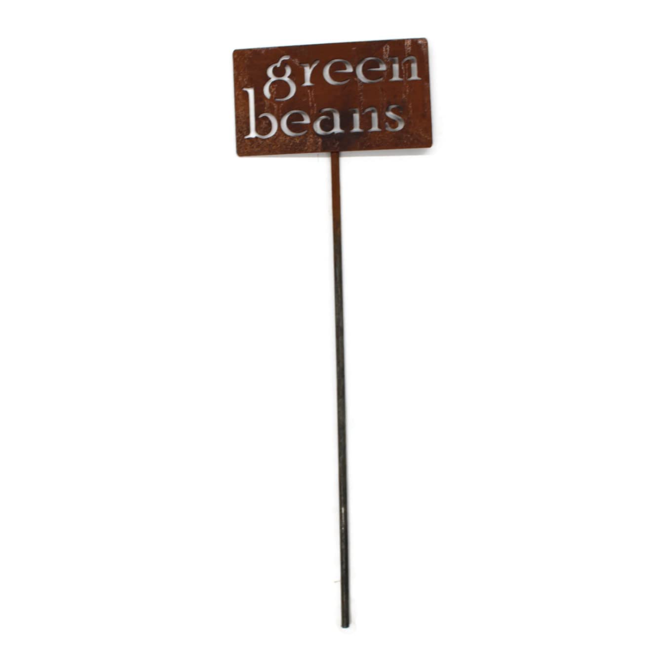 Classic Metal Garden Markers 19 Inches Tall (green beans, Naturally Rusted)-VerdiqueGarden