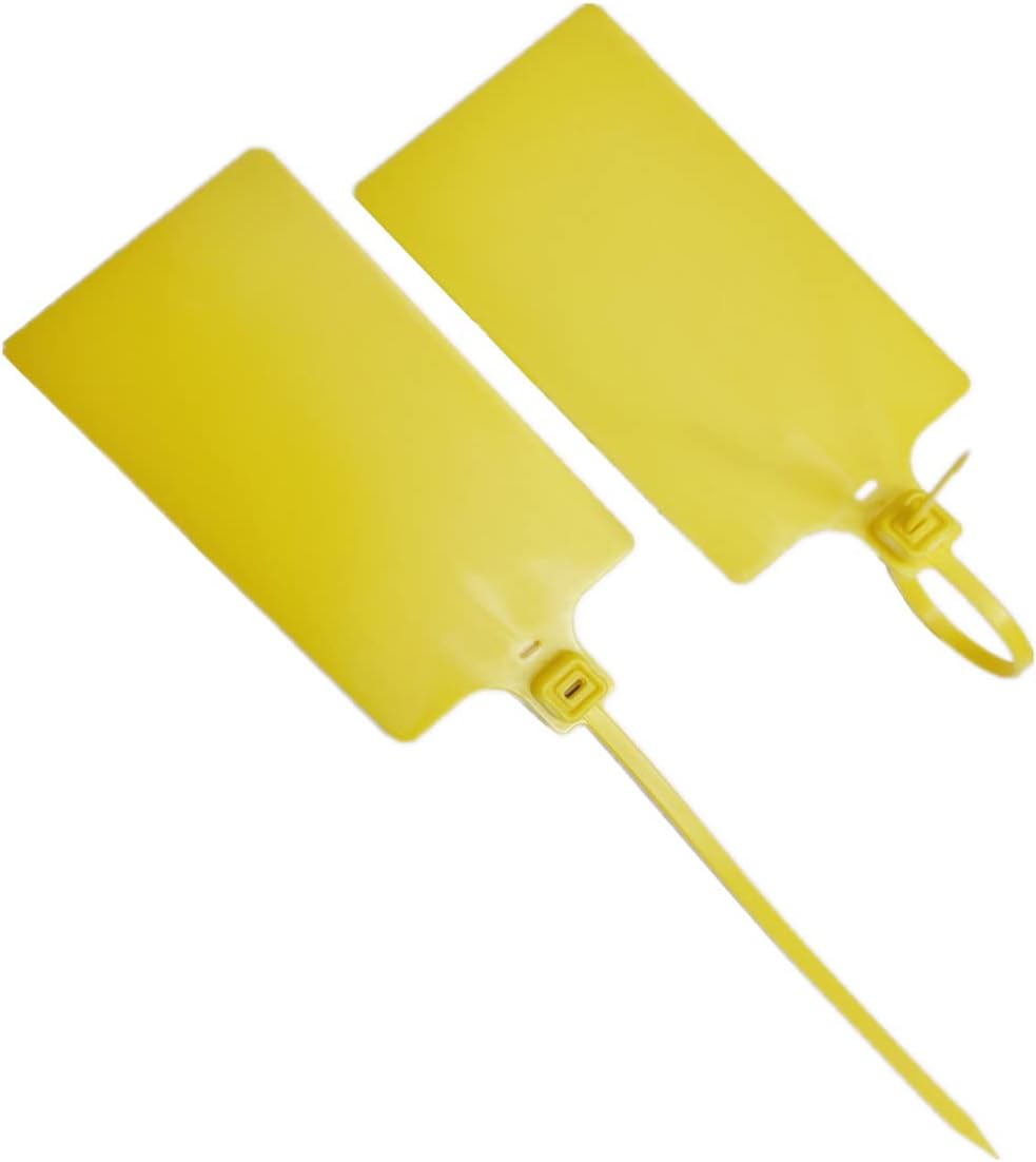 Blank Waterproof Plastic Tags Marker Ties Large Labeling Tags Fastener 2.28"×3.94" 200pcs,Yellow-VerdiqueGarden