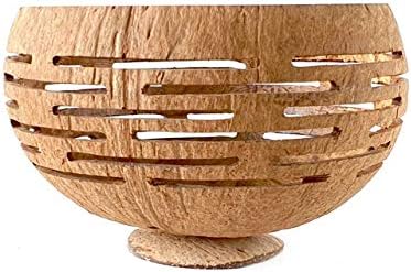 Horizons Coconut Planter w/ Drainage Hole- Perfect for Succulents, Flowers, Small Plants, Indoor & Outdoor Gardens- Handcarved by Artisans, Eco-Friendly & Sustainable-VerdiqueGarden