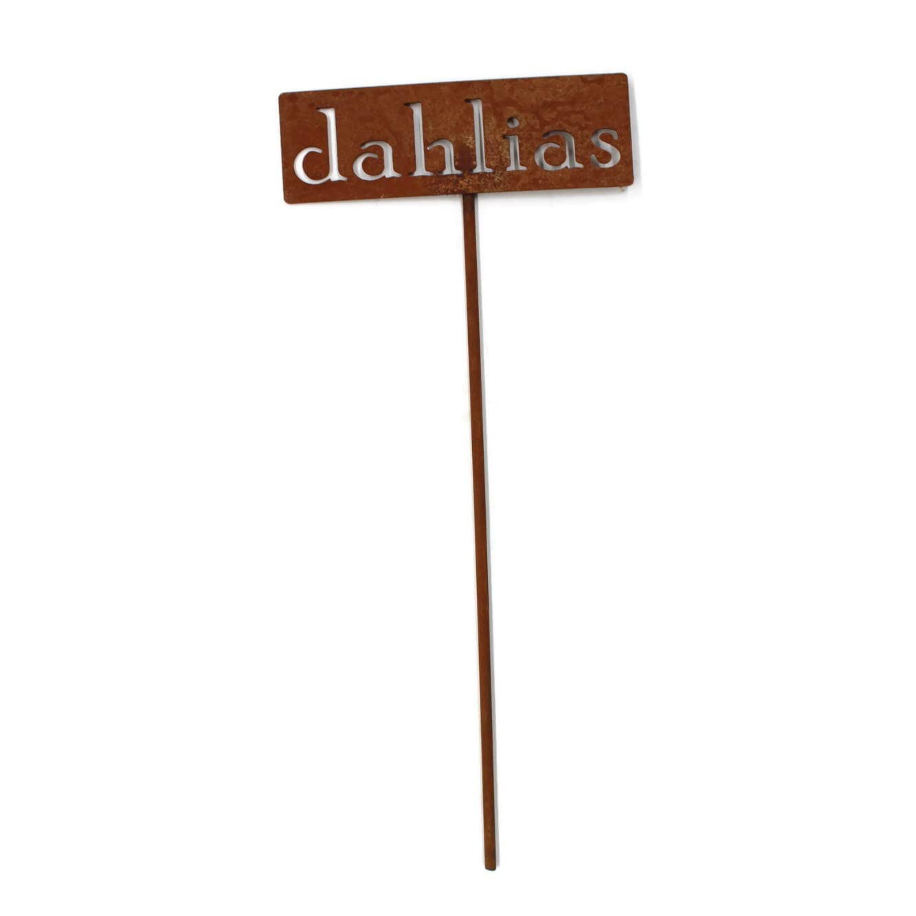 Classic Metal Garden Markers 19 Inches Tall (dahlias, Naturally Rusted)-VerdiqueGarden