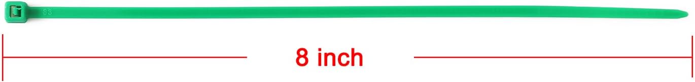 8 inch Green Zip Ties, Nylon Garden Cable Zip Ties Self Locking Cable Ties Twist Ties, Multi-Purpose Cable Tie (100 Pcs)-VerdiqueGarden