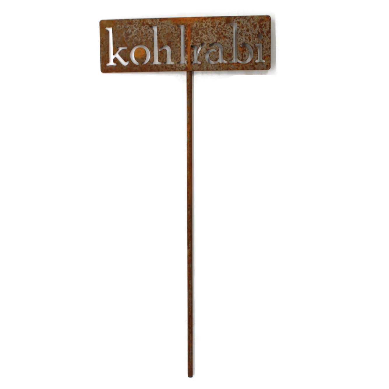 Classic Metal Garden Markers 19 Inches Tall (kohlrabi, Naturally Rusted)-VerdiqueGarden