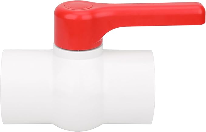 2-1/2" PVC Ball Valve Water Pipe Shut-off Valve Socket with Red T-Handle for Cold Water Supply lines, Irrigation Pipe fitting System(Socket x Socket), 2.50" PVC Water Shut-off Valves Fitting, SCH40-VerdiqueGarden