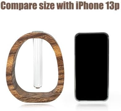 Modern Wooden Glass Test Tube Vase - Desk Plant Decor, Suitable for Home and Office Use-VerdiqueGarden