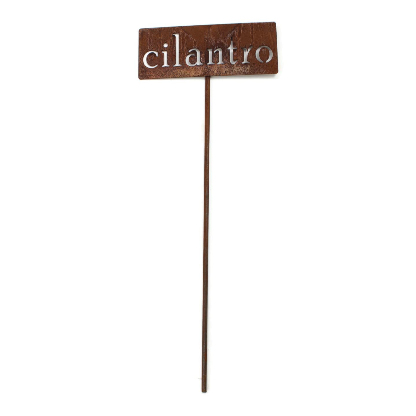 Classic Metal Garden Markers 19 Inches Tall (cilantro, Naturally Rusted)-VerdiqueGarden