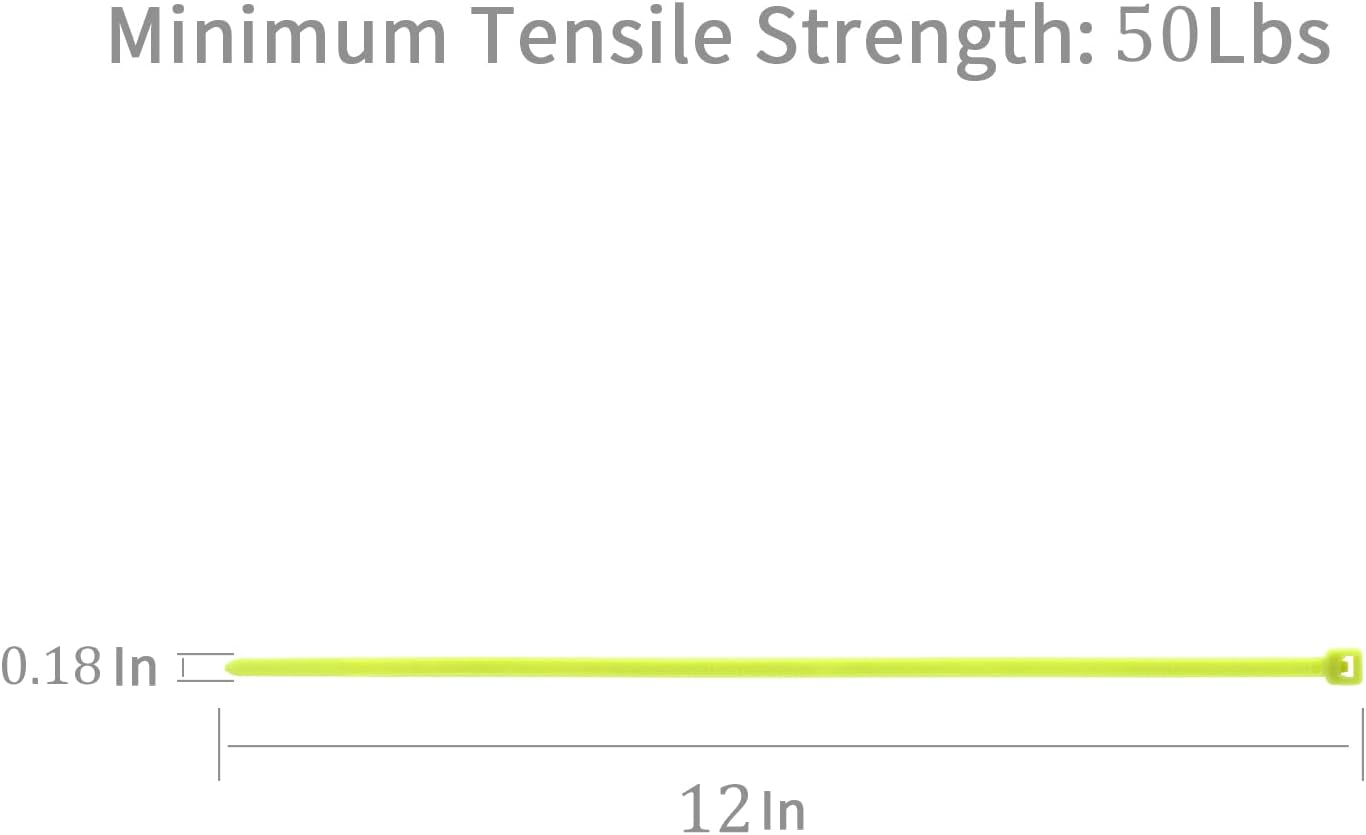 XINGO 100PCS Cable Zip Ties Heavy Duty, Premium Nylon Plastic Wire Ties with 50 Pounds Tensile Strength, Self-Locking Black Nylon Zip Ties for Indoor and Outdoor (12 inch, Apple Green)-VerdiqueGarden