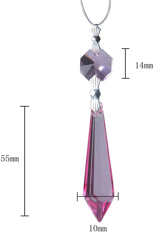 HDCRYSTALGIFTS Purple Chandelier Icicle Drop Prisms Crystal 55mm, Pack of 25-VerdiqueGarden