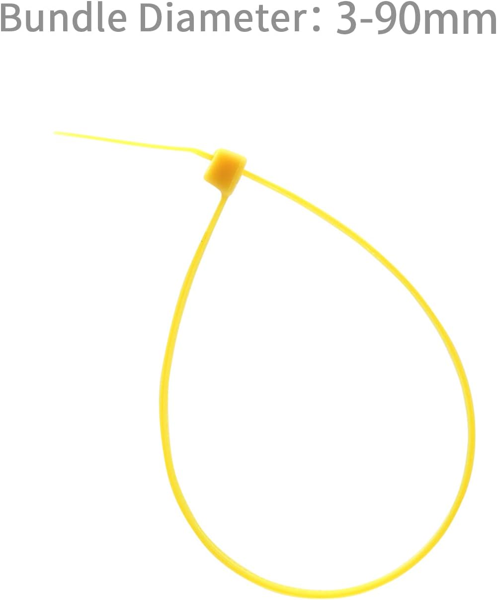 XINGO 100PCS Cable Zip Ties Heavy Duty, Premium Nylon Plastic Wire Ties with 50 Pounds Tensile Strength, Self-Locking Black Nylon Zip Ties for Indoor and Outdoor (14 inch, Yellow)-VerdiqueGarden