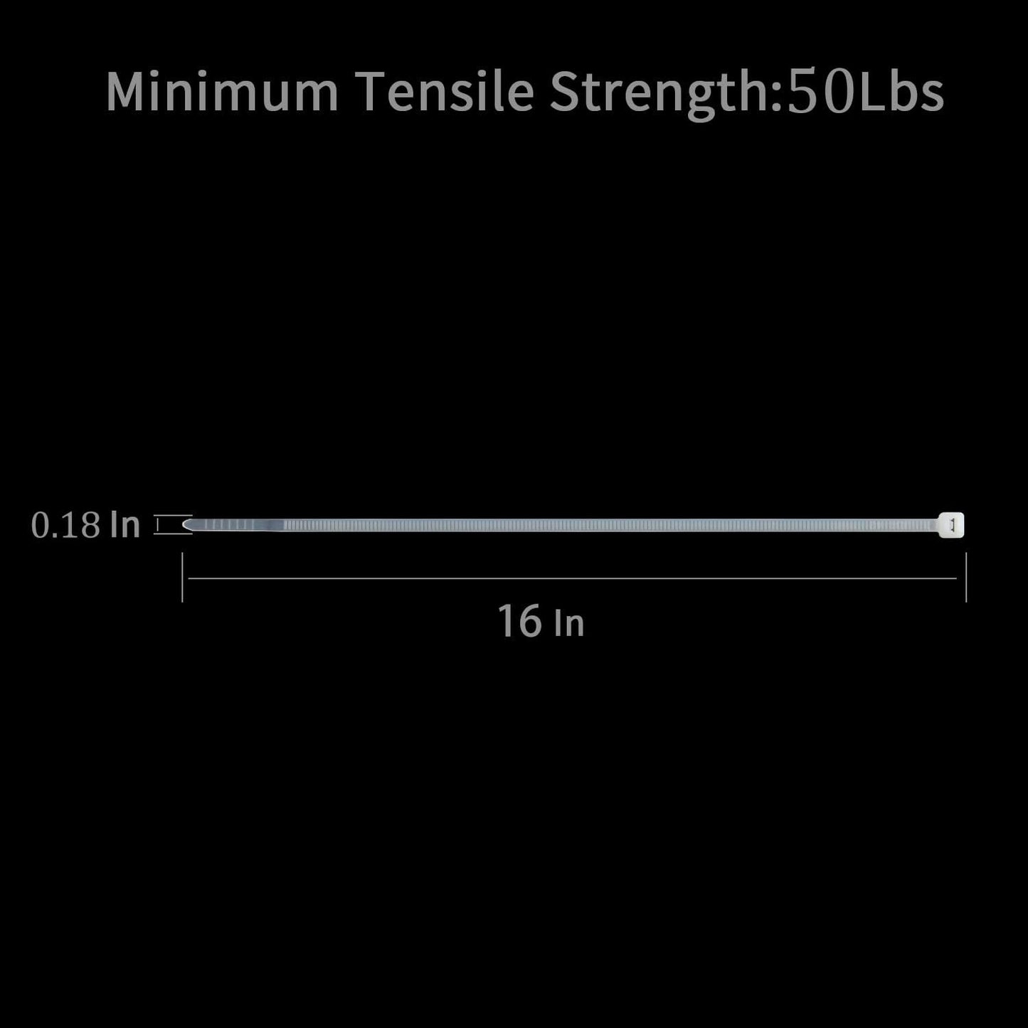 XINGO 100PCS Cable Zip Ties Heavy Duty, Premium Nylon Plastic Wire Ties with 50 Pounds Tensile Strength, Self-Locking Black Nylon Zip Ties for Indoor and Outdoor (16 inch, White)-VerdiqueGarden