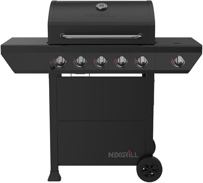Nexgrill 5-Burner Gas Grill with Side Burner, 67,000 BTUs, 618 SQ. In. Cooking Area, Propane BBQ Grill with Stainless Steel Panel for Outdoor Cooking, Patios, and More - 720-1142-VerdiqueGarden