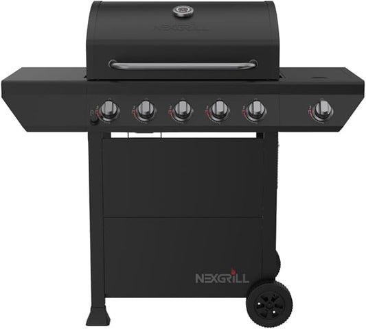 Nexgrill 5-Burner Gas Grill with Side Burner, 67,000 BTUs, 618 SQ. In. Cooking Area, Propane BBQ Grill with Stainless Steel Panel for Outdoor Cooking, Patios, and More - 720-1142-VerdiqueGarden