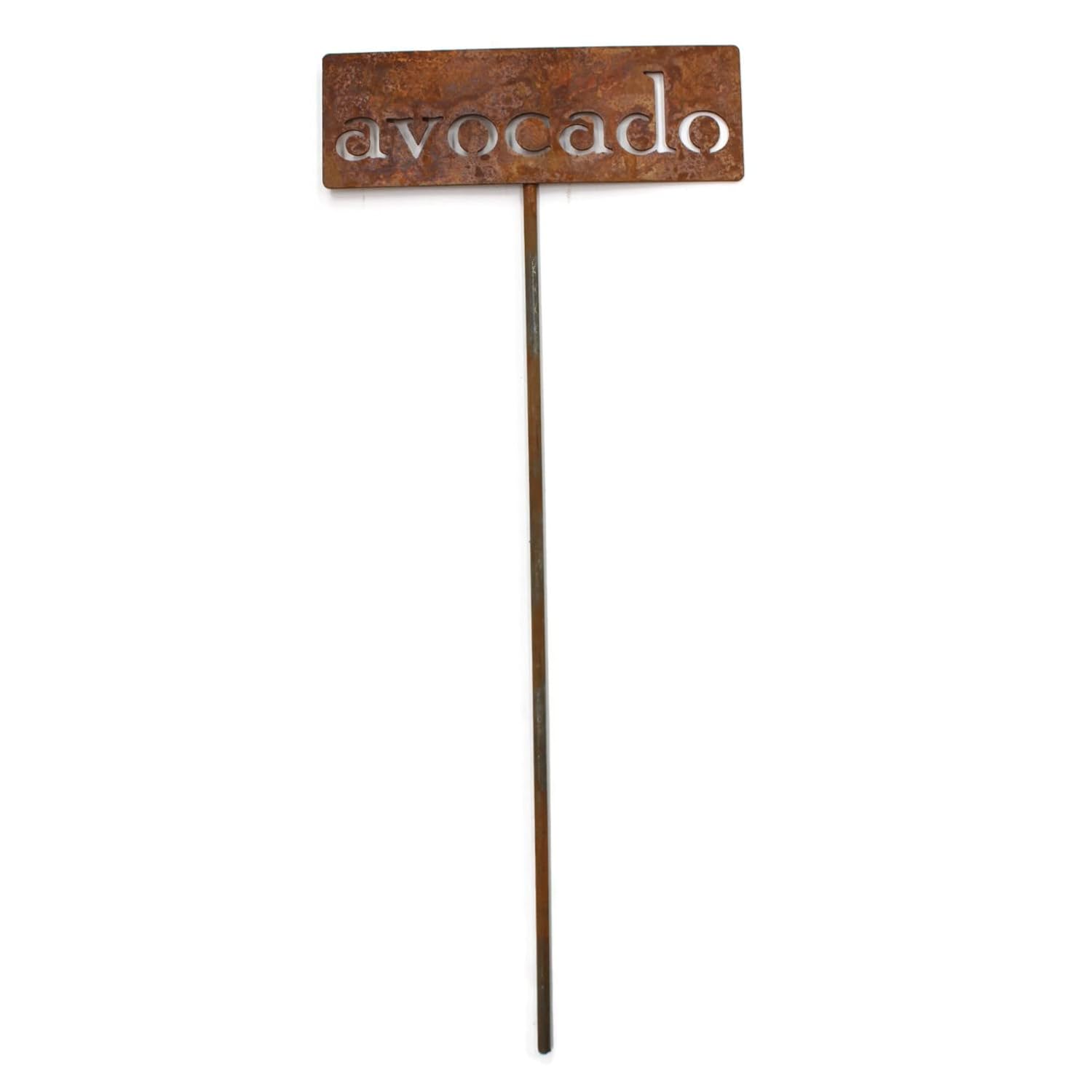 Classic Metal Garden Markers 19 Inches Tall (avocado, Naturally Rusted)-VerdiqueGarden