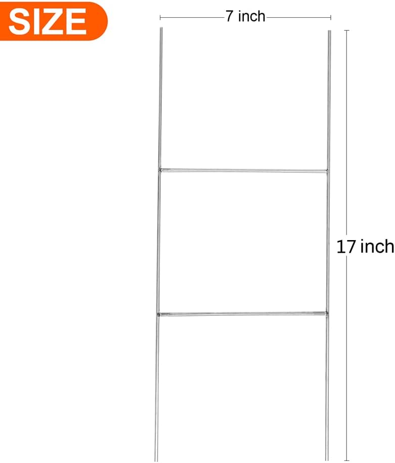 25 Pack Heavy Duty Metal H-Stakes H Frame Wire Stakes, 17'' x 7'' Yard Sign Stake for 4mm Corrugated Signs-VerdiqueGarden