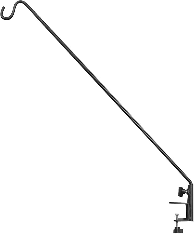 ERYTLLY Heavy Duty Deck Hook, Extensible and Adjustable Deck Hook with 2" Non Slip Horizontal Clamp for Hanging Bird Feeder, Plants, Suet Baskets,Wind Chimes,Lanterns and More-VerdiqueGarden