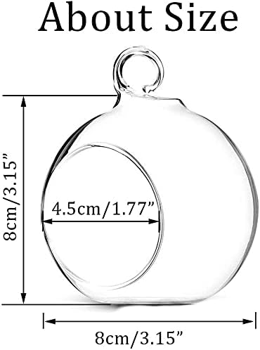 Sziqiqi Hanging Glass Globes Orbs Tea Light Candle Holders with Flameless LED Tealight for Wedding Ornaments Wedding Birthday Christmas Party Centerpiece Accessory 3.15in 100pcs-VerdiqueGarden