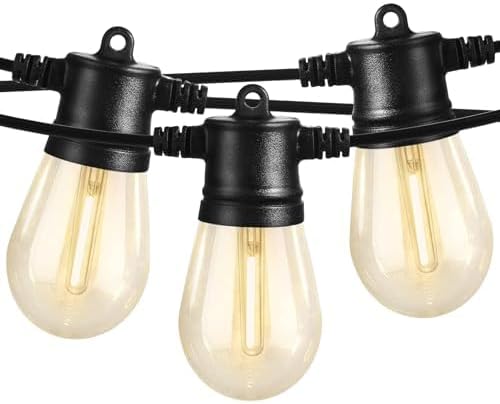 SUNTHIN Outdoor String Lights, 144ft(3 Pack 48ft) Patio Lights with LED Shatterproof Bulbs, Hanging for Outside, Garden, Backyard, Deck, Porch, Bistro, Pool, Party-VerdiqueGarden