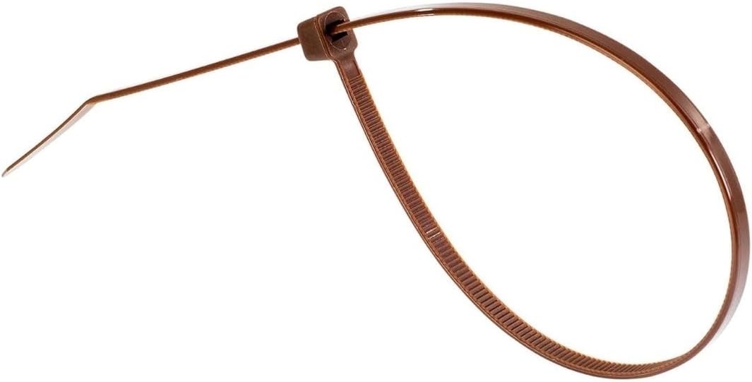 GTSE 8 Inch Brown Zip Ties, 100 Pack, 50lb Strength, UV Resistant Strong Nylon Cable Ties, Self-Locking 8" Tie Wraps-VerdiqueGarden