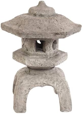 Solid Rock Stoneworks Medium Japanese Lantern- 22in Tall- Pre Aged Color-VerdiqueGarden